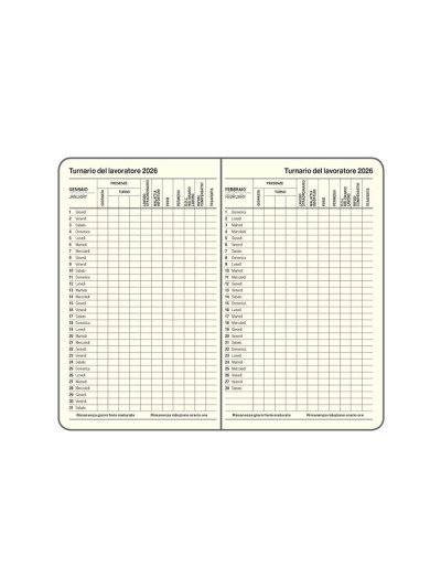Agenda settimanale pb546