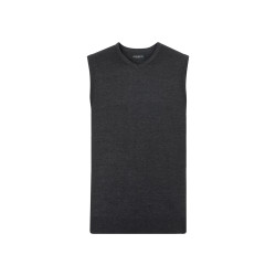 Pullover unisex smanicato collo a v