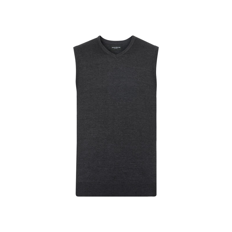 Pullover unisex smanicato collo a v