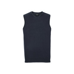 Pullover unisex smanicato collo a v
