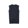 Pullover unisex smanicato collo a v