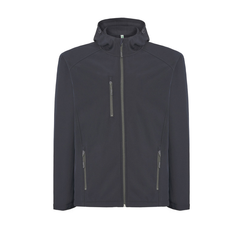Softshell uomo con cappuccio