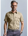Camicia uomo manica corta arrotolata twill
