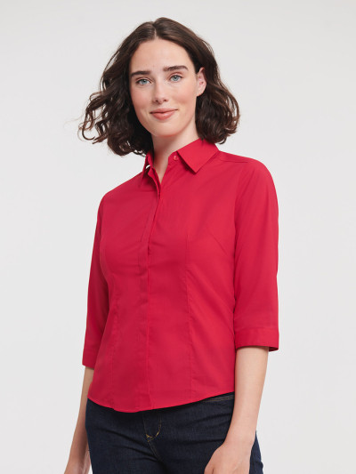 Camicia donna manica 3/4 popeline