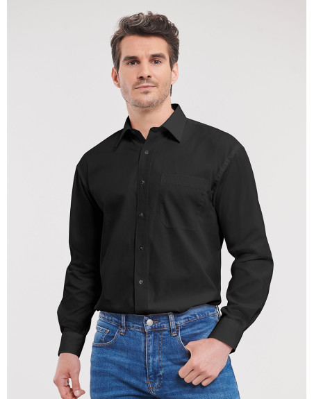 Camicia uomo manica lunga popeline