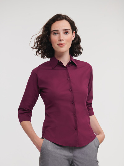 Camicia donna manica 3/4 stretch