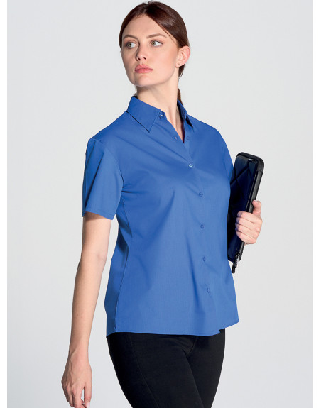 Camicia donna manica corta popeline