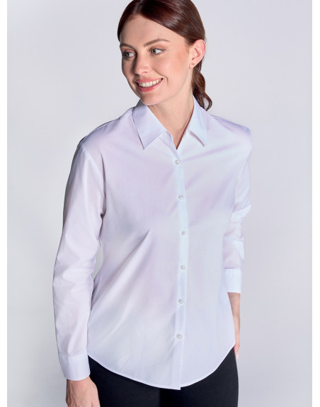 Camicia donna manica lunga popeline