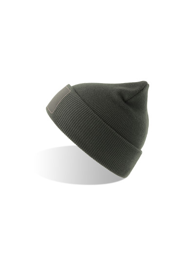 Cuffia in maglia con patch sostenibile