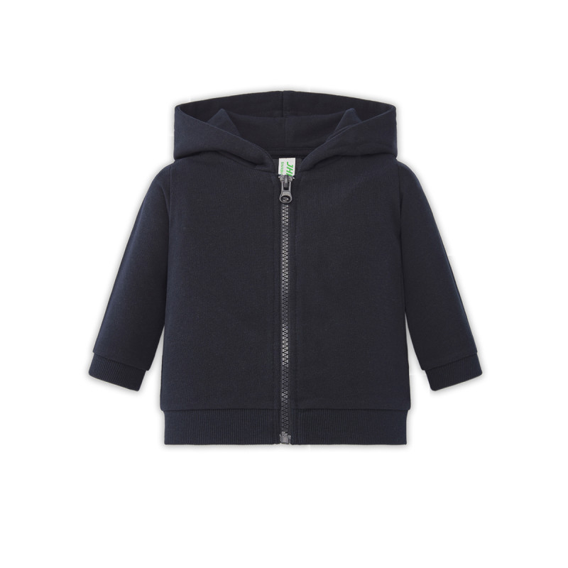 Felpa baby cappuccio e zip leggera french terry