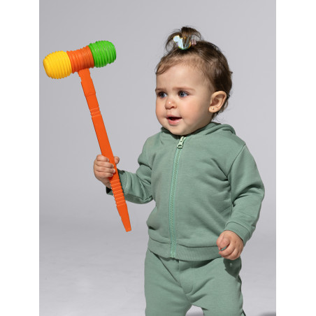 Felpa baby cappuccio e zip leggera french terry