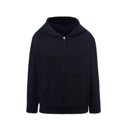 Felpa bambino cappuccio e zip leggera french terry