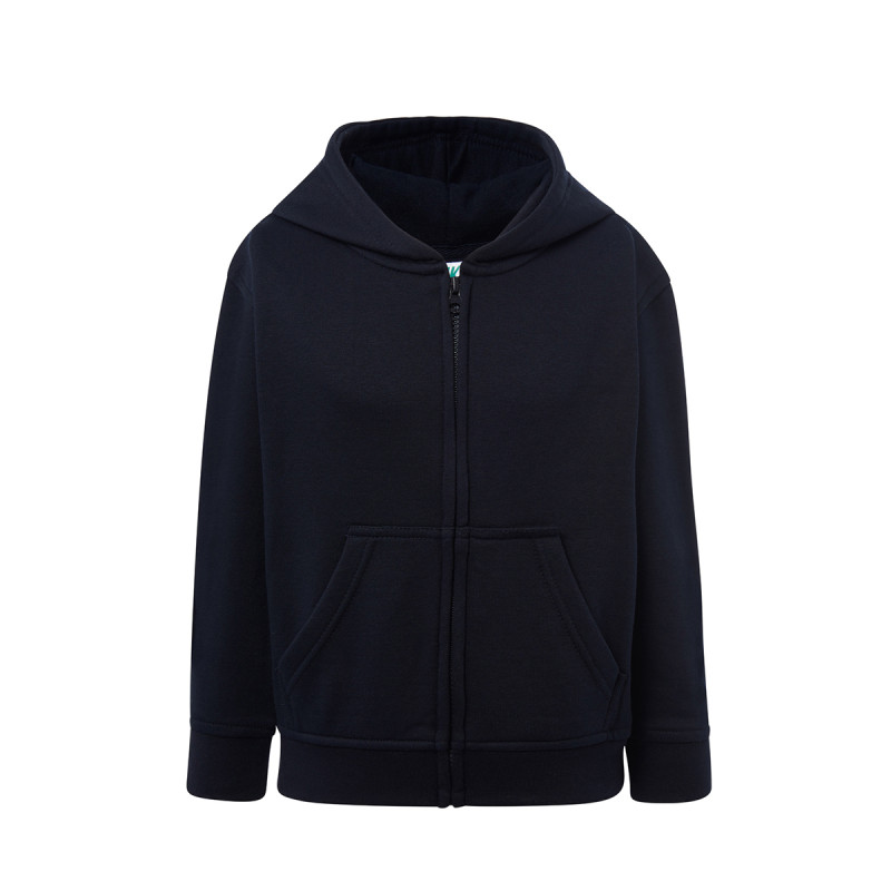 Felpa bambino cappuccio e zip leggera french terry