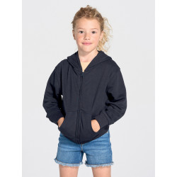 Felpa bambino cappuccio e zip leggera french terry