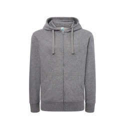 Felpa donna cappuccio e zip leggera french terry