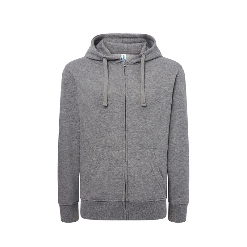 Felpa donna cappuccio e zip leggera french terry