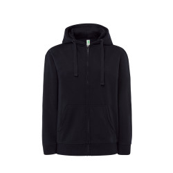 Felpa donna cappuccio e zip leggera french terry