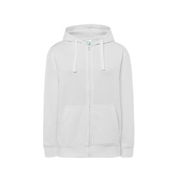 Felpa donna cappuccio e zip leggera french terry