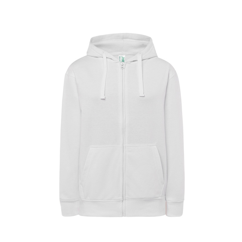 Felpa donna cappuccio e zip leggera french terry