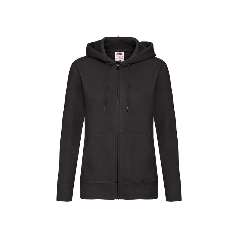 Felpa donna cappuccio e zip premium