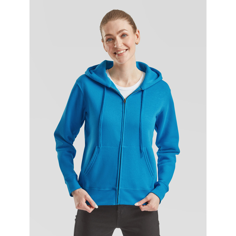 Felpa donna cappuccio e zip premium