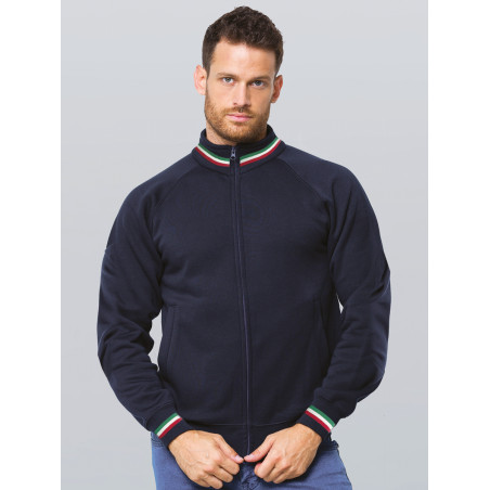 Felpa unisex zip intera premium italia