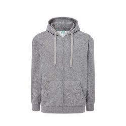 Felpa uomo cappuccio e zip leggera french terry