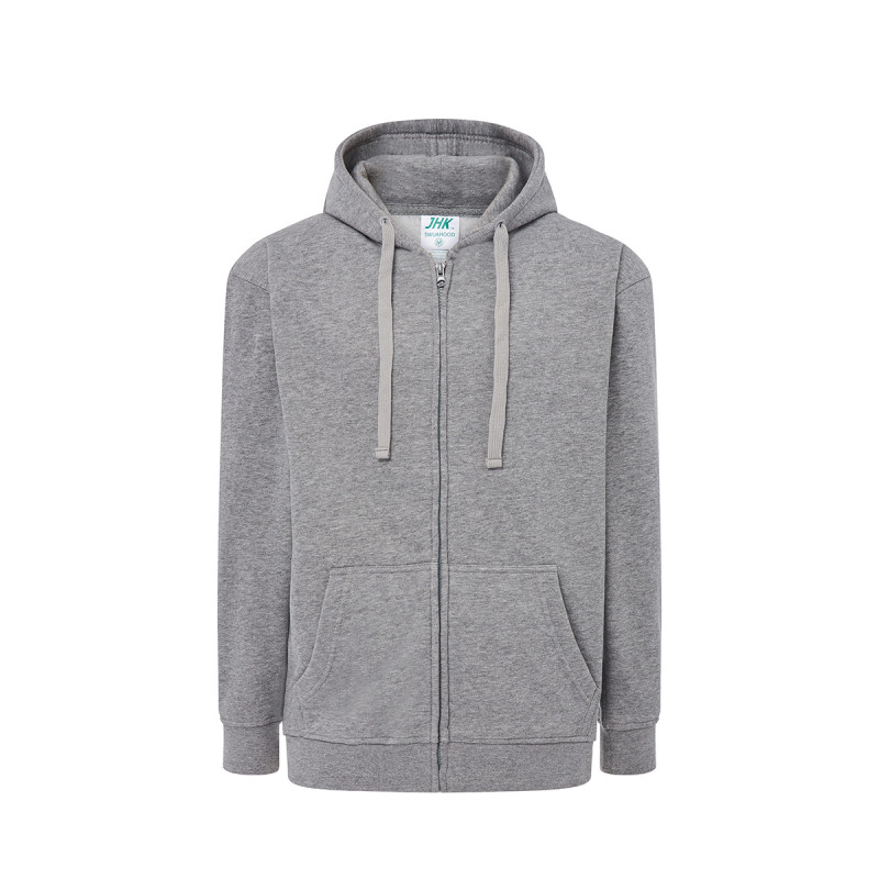 Felpa uomo cappuccio e zip leggera french terry