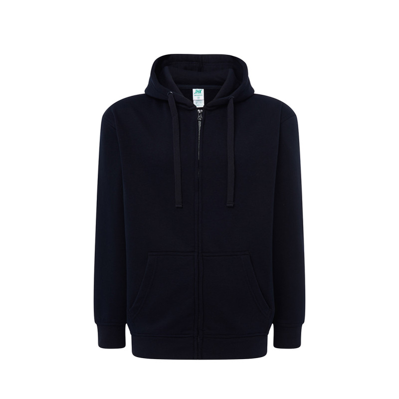 Felpa uomo cappuccio e zip leggera french terry
