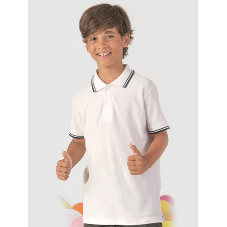 Polo bambino manica corta regular contrast