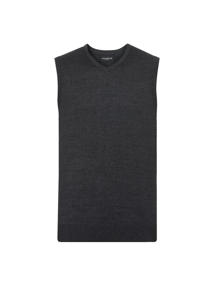 Pullover unisex smanicato collo a v