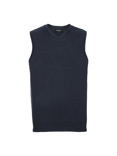 Pullover unisex smanicato collo a v