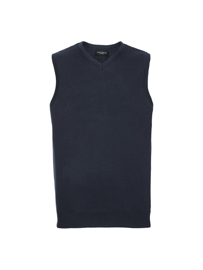 Pullover unisex smanicato collo a v