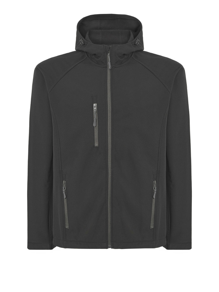 Softshell uomo con cappuccio