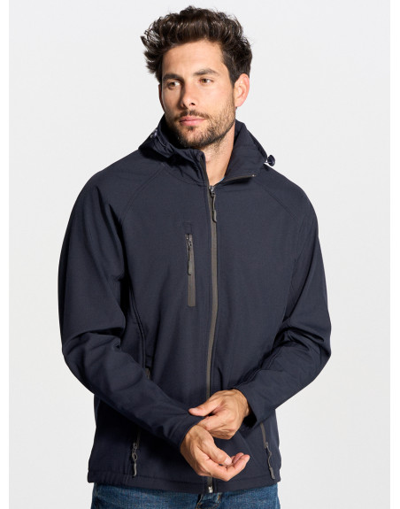 Softshell uomo con cappuccio