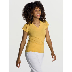 T-shirt donna manica corta collo a v regular