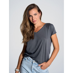 T-shirt donna manica corta collo a v urban sea