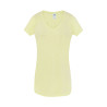 T-shirt donna manica corta collo a v urban slub
