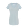 T-shirt donna manica corta collo a v urban slub